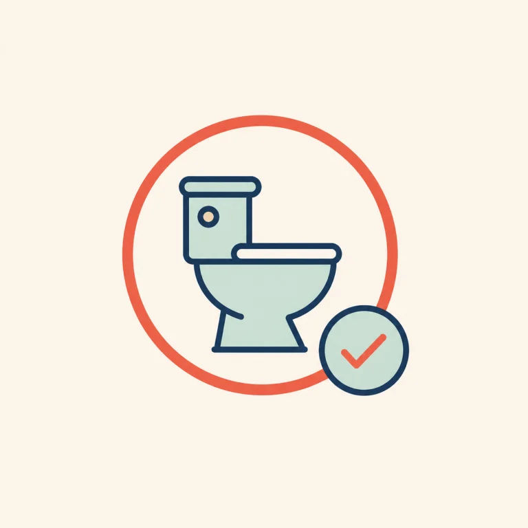 Toilet symbol with a check mark