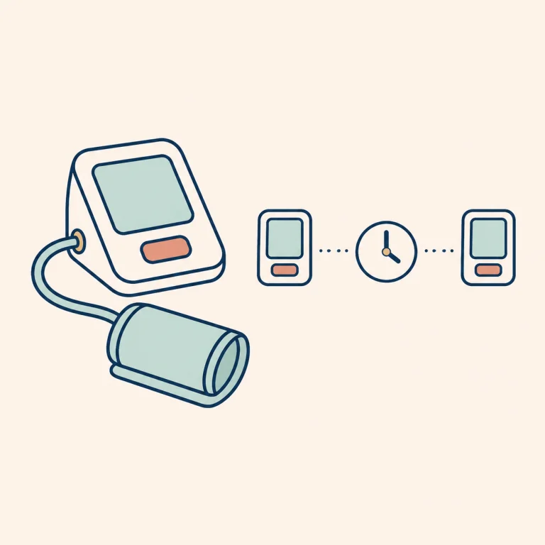 Blood pressure monitor with a clock indicating two readings